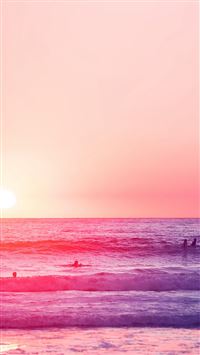 Happy Beach Sea Holiday Nature Fun City Pink wallpaper