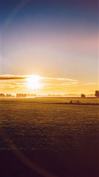 Sunny Morning Farm Peace Nature Flare wallpaper