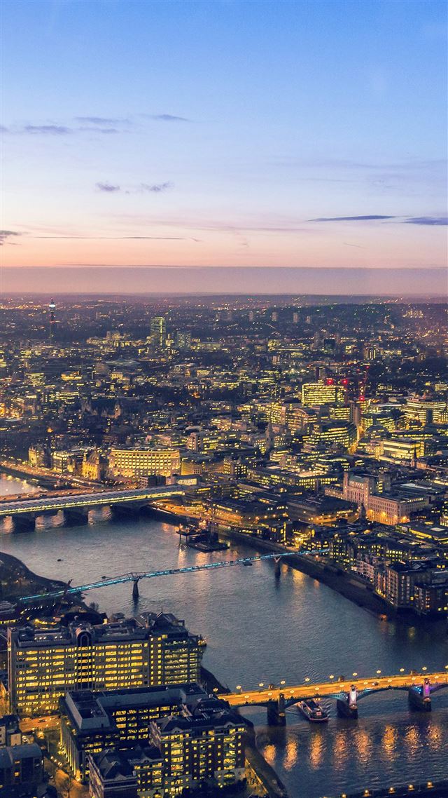 1080x1920 City Lights Cityview River Sunset Blue - skyscape iPhone 8 Wallpaper