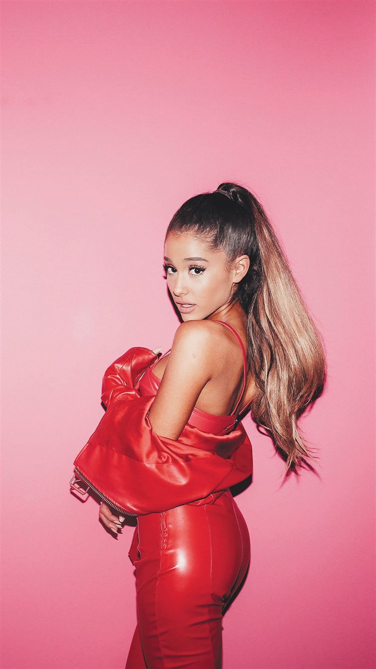 Ariana Grande Pink Pose Music Girl iPhone 8 Wallpapers Free Download