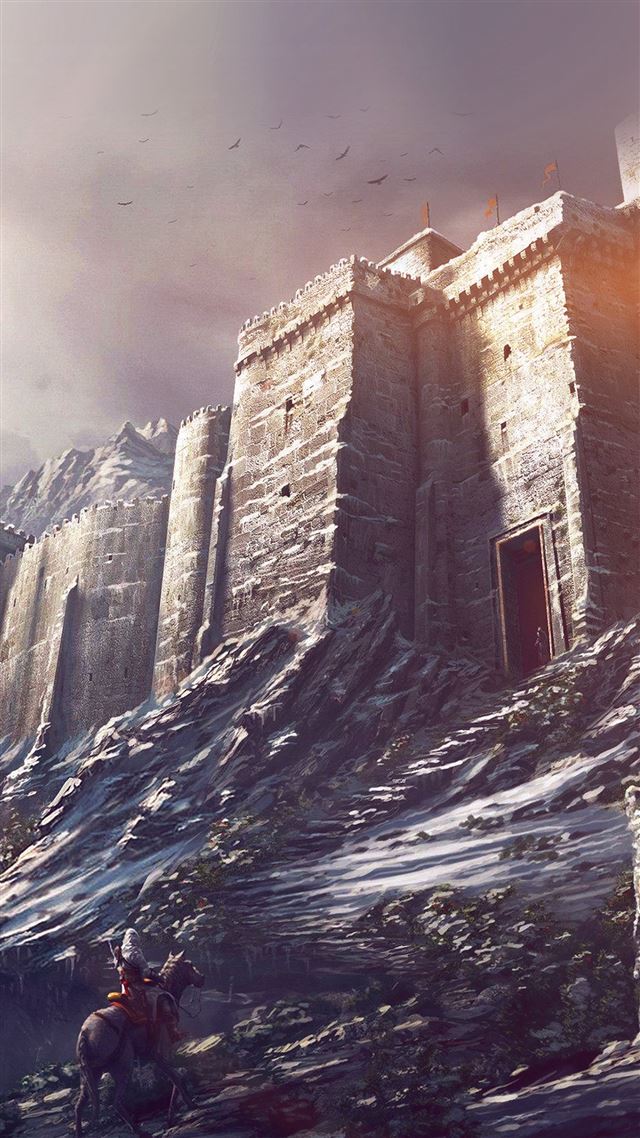 1080x1920 Game Illustration Castle Snow Winter Flare - skyscape iPhone 8 Wallpaper