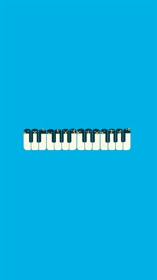 1080x1920 Penguins Piano Minimal Illustration - penguins iPhone 8 Wallpaper