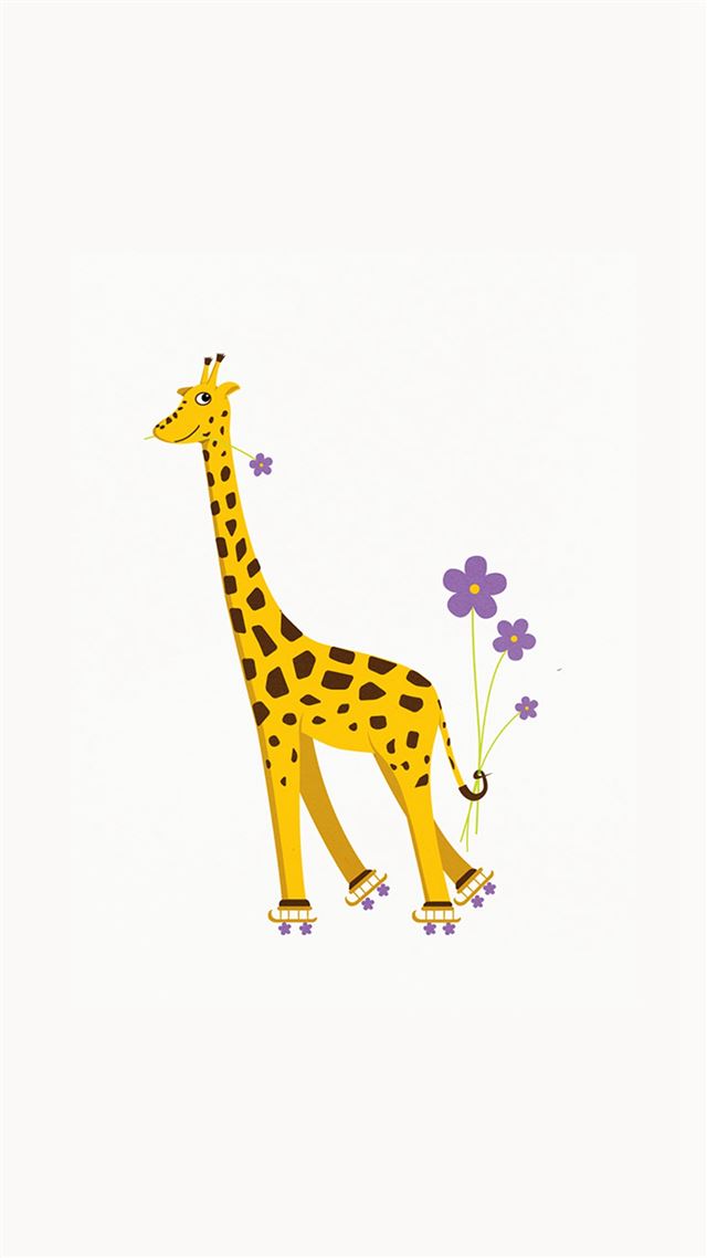 1080x1920 Rollerskating Giraffe Illustration - lovely iPhone 8 Wallpaper