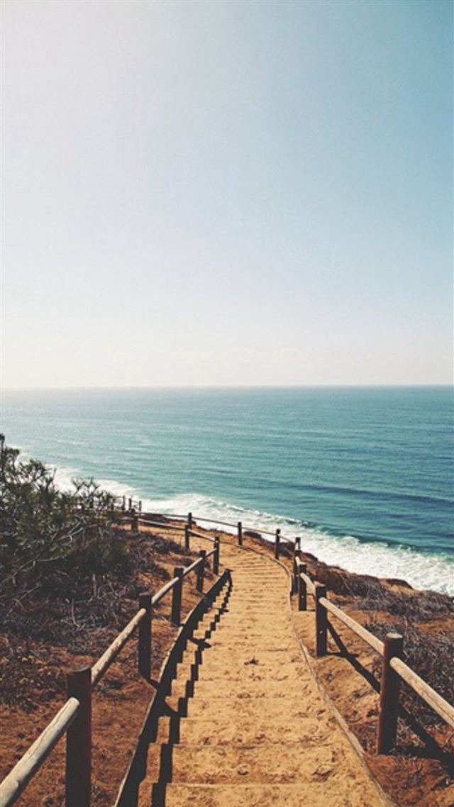 1080x1920 Beach Shore Stairs Path - skyline iPhone 8 Wallpaper