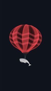 Cute Illustration Whale Balloon Art Dark wallpaper