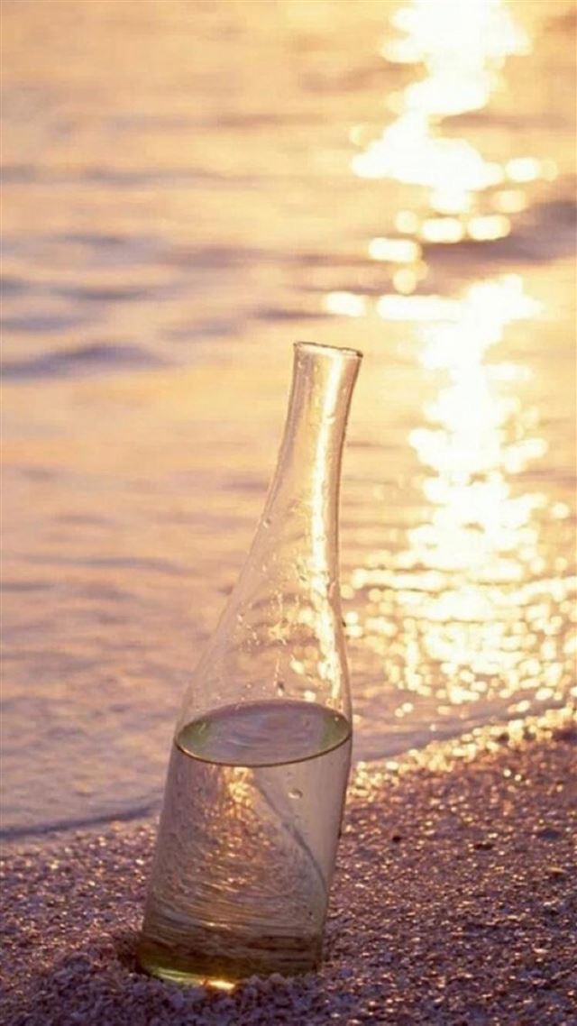 1080x1920 Nature Beach Drifting Bottle Wave Landscape - bottle iPhone 8 Wallpaper