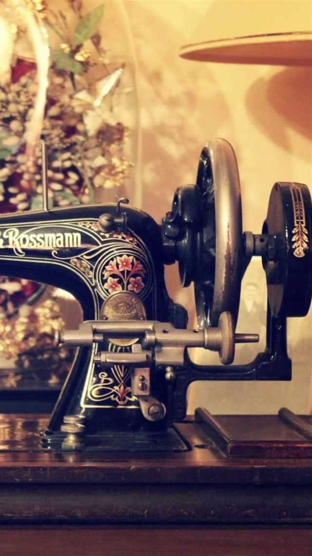 1080x1920 Retro Sewing Machine Table - brown iPhone 8 Wallpaper