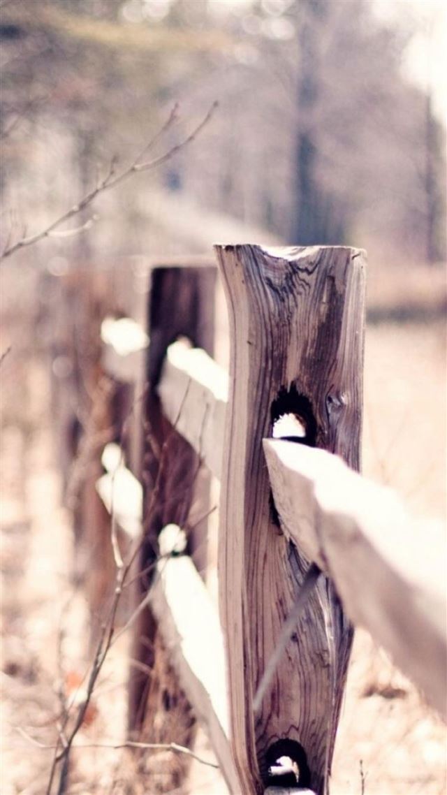 1080x1920 Country Suburban Forest Fence Bokeh - brown iPhone 8 Wallpaper