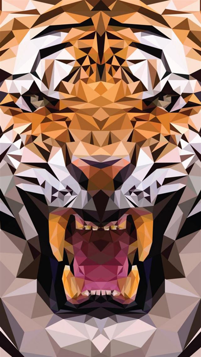 1080x1920 iOS8 Animals Tiger Polygon Pattern Drawn - tiger iPhone 8 Wallpaper