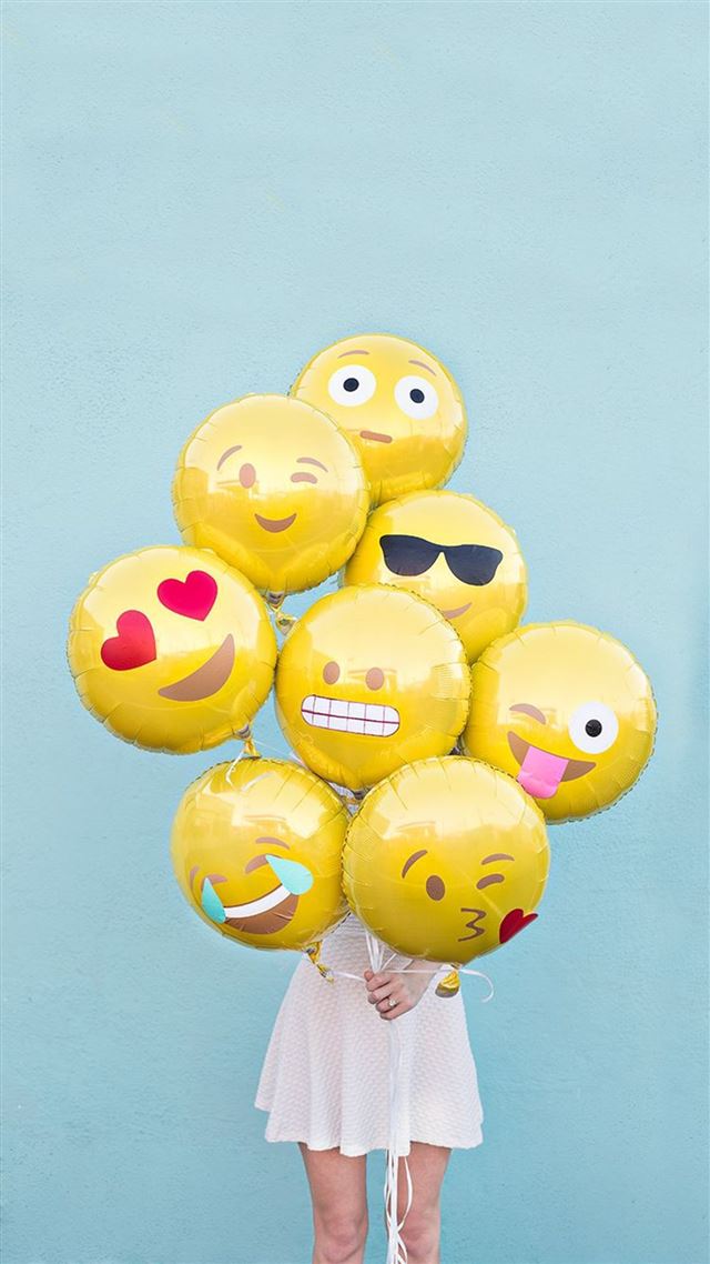 1080x1920 Abstract Funny Cute Emoji Balloons - sunny iPhone 8 Wallpaper
