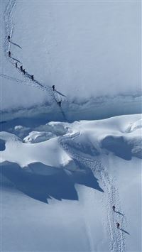 Snow Mountain Hiking Nature Winter White wallpaper