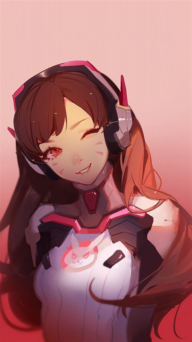 1080x1920 Dva Overwatch Cute Anime Game Art Illustration Red - animal iPhone 8 Wallpaper