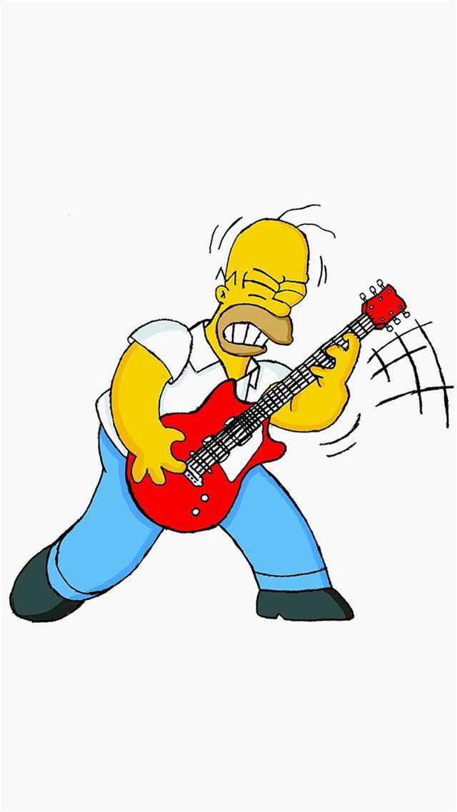 1080x1920 Homer Simpson Guitar Cartoon Illustration Art -  iPhone 8 Wallpaper
