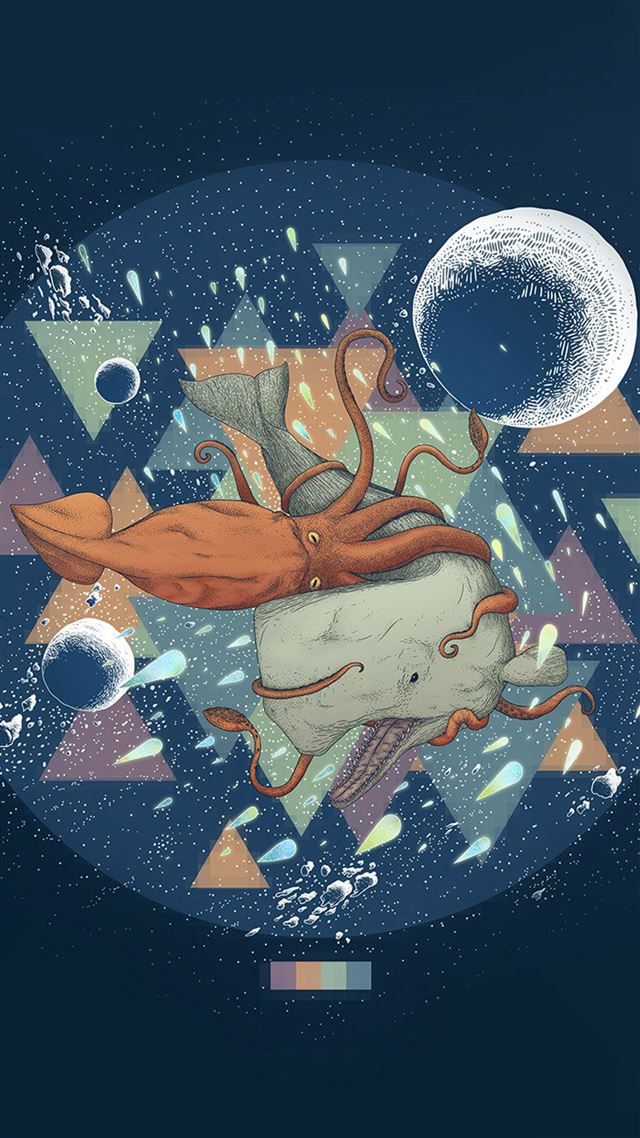 1080x1920 Diamond Sea Illust Art Blue - brown iPhone 8 Wallpaper