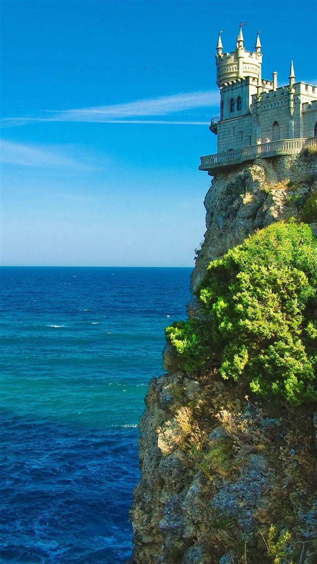 1080x1920 A Castle By Cliff In Coastal - beautiful iPhone 8 Wallpaper