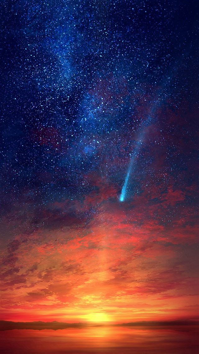 1080x1920 Anime Sunset Red Illustration Art - illustration iPhone 8 Wallpaper