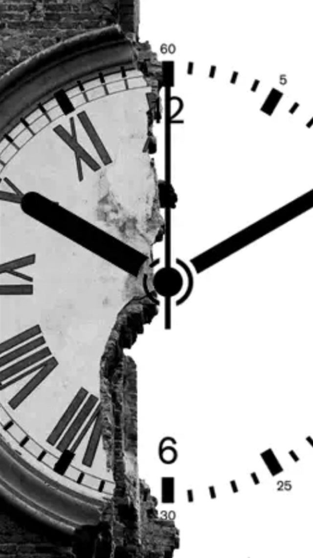 1080x1920 Clock Shape Broken Wall - clock iPhone 8 Wallpaper