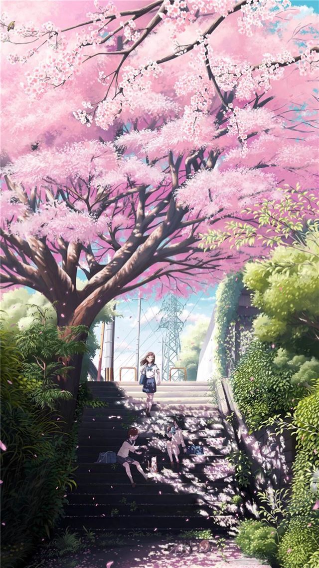 1080x1920 Anime Dreamy Girl Step - sunlight iPhone 8 Wallpaper