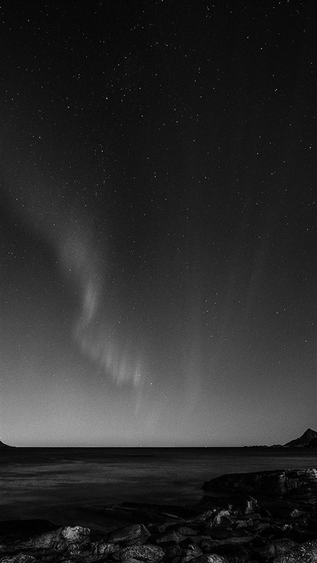 1080x1920 Aurora Night Sky Star Beautiful Space Sea Dark Bw - night iPhone 8 Wallpaper