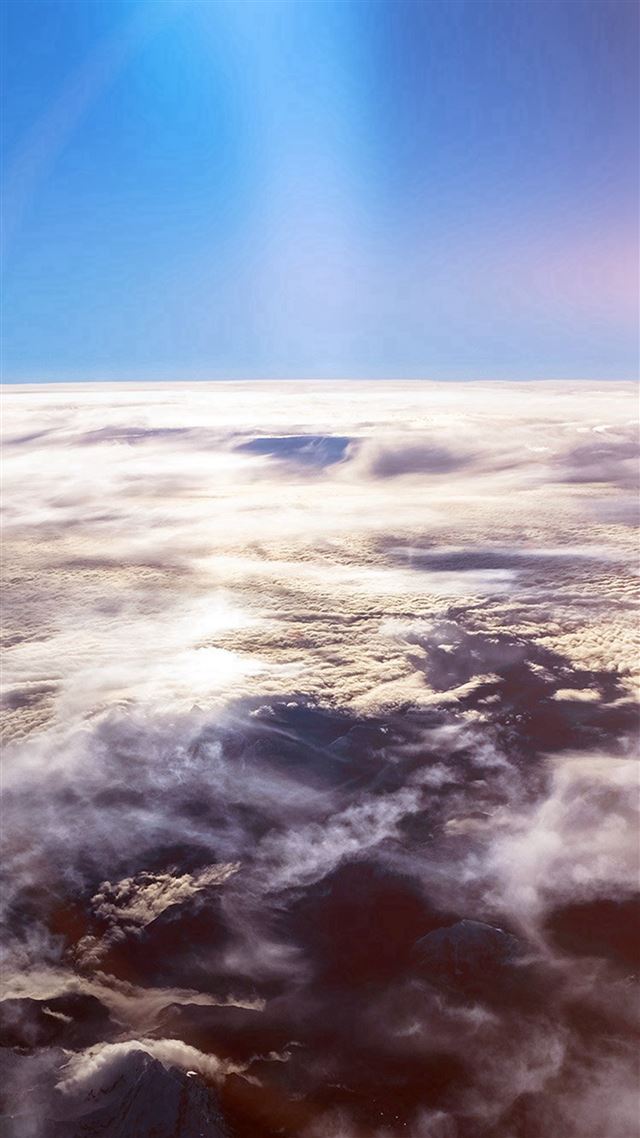1080x1920 Sky Earth Blue Fly Cloud Sunny Flare - black iPhone 8 Wallpaper