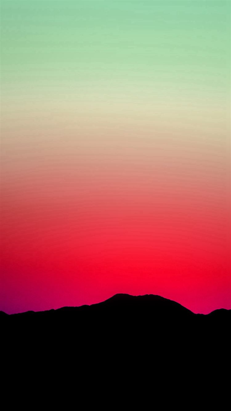 Sunset Sky Minimal Nature Red Green Iphone 8 Wallpaper Download