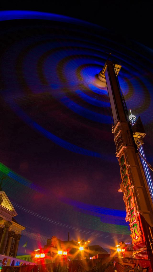 1080x1920 Ferris Wheel Night Light City Color - color iPhone 8 Wallpaper