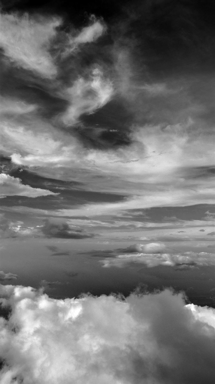 Cloud Sky Nature Dark Bw iPhone 8 Wallpapers Free Download