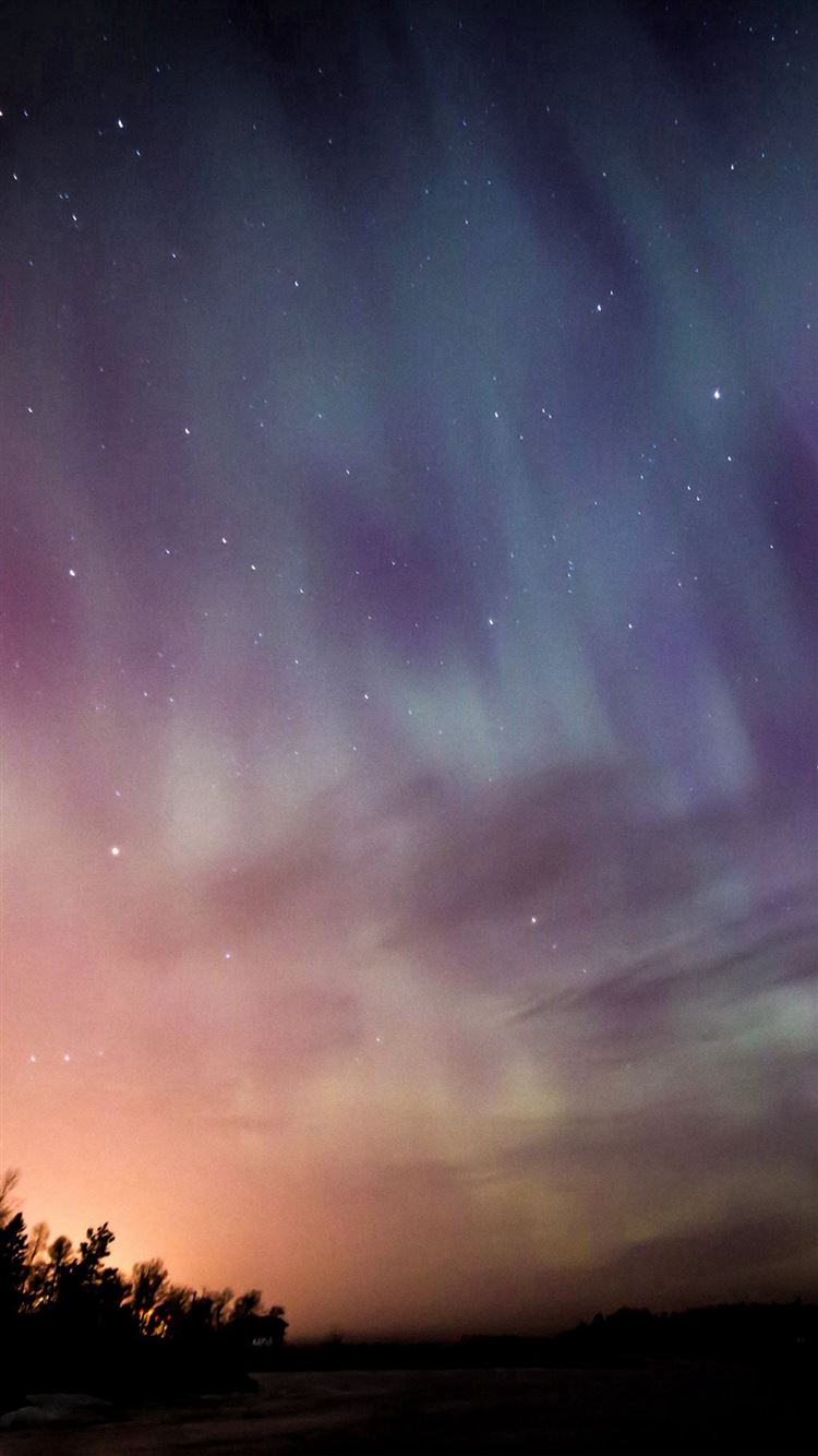 Space Aurora Night Sky iPhone 8 Wallpapers Free Download
