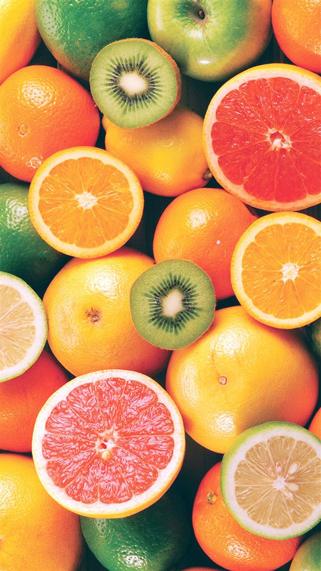 1080x1920 Colorful Fruit Mix - lemon iPhone 8 Wallpaper