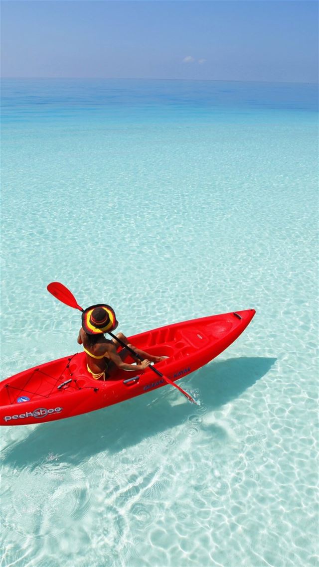 1080x1920 Canoeing Shadow Clear Ocean Endless SkylineSea - endless iPhone 8 Wallpaper