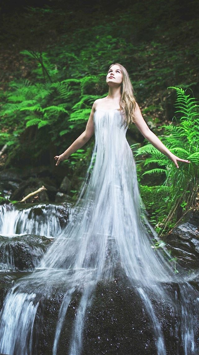 1080x1920 Stream Of Water And Girl - rock iPhone 8 Wallpaper