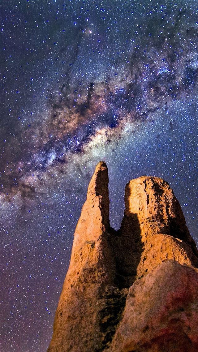 1080x1920 Space Star Night Mountain Nature - starry iPhone 8 Wallpaper