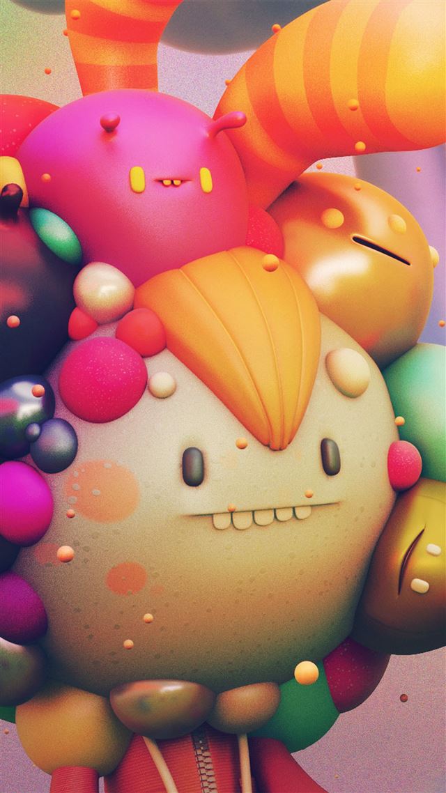 1242x2208 Cute Monster Character 3d Illustration Art - cute iPhone 8 Wallpaper