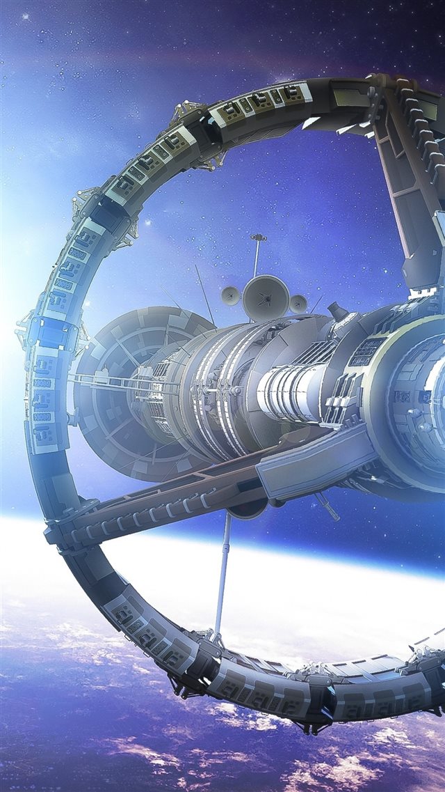 1080x1920 Space Planet Ship Art Star - shiny iPhone 8 Wallpaper