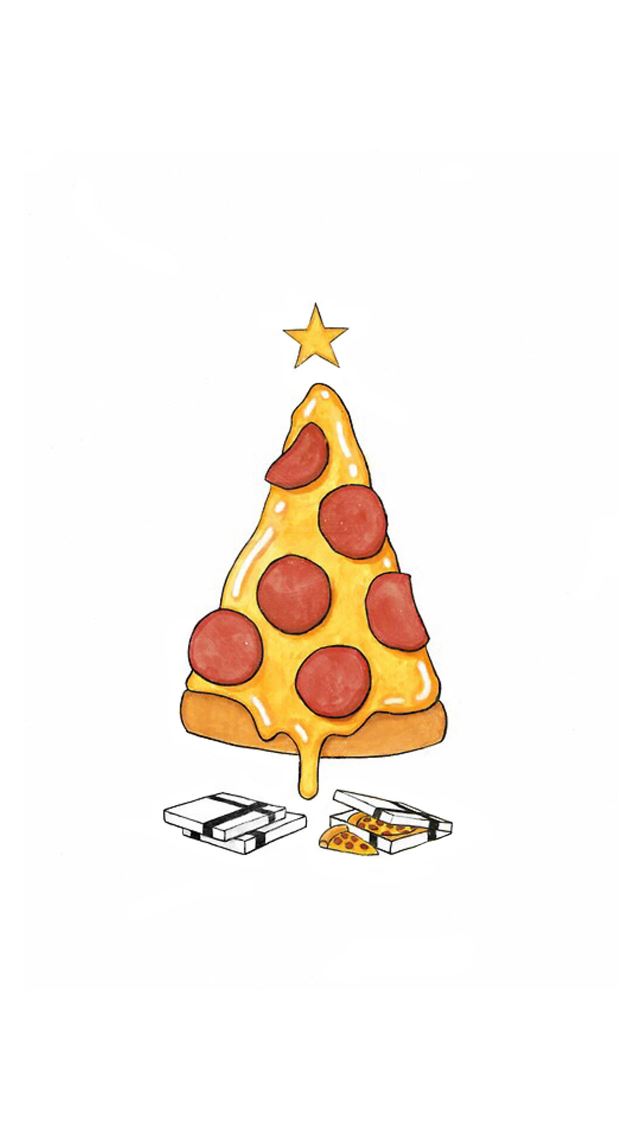 1080x1920 Pizza Christmas Tree Presents - christmas iPhone 8 Wallpaper