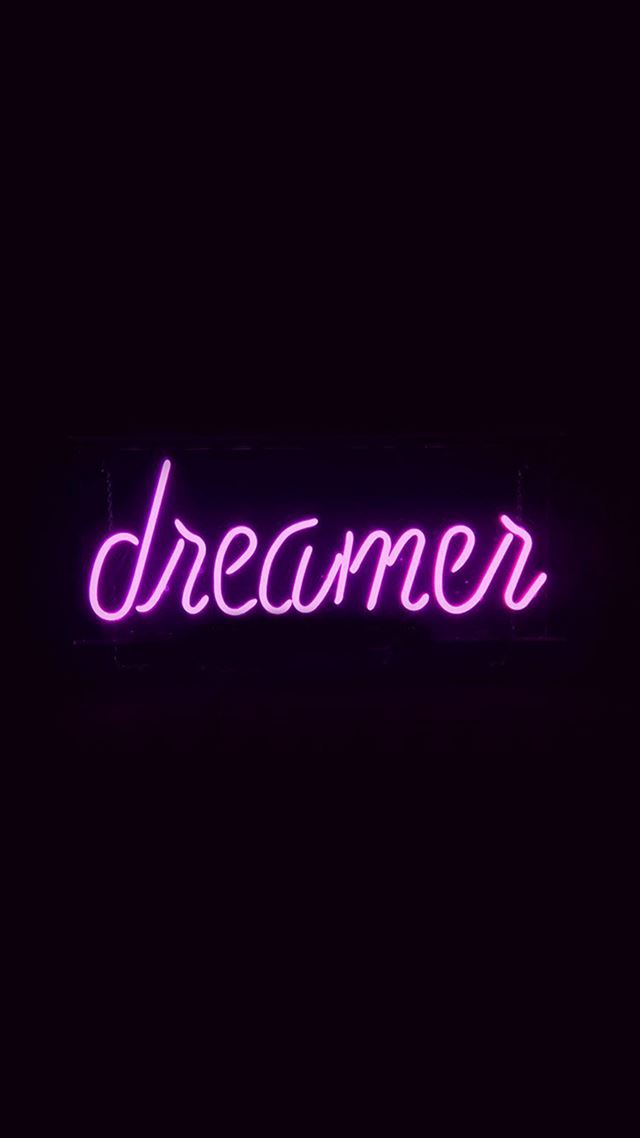 1080x1920 Dreamers Neon Sign Dark Illustration Art Purple -  iPhone 8 Wallpaper