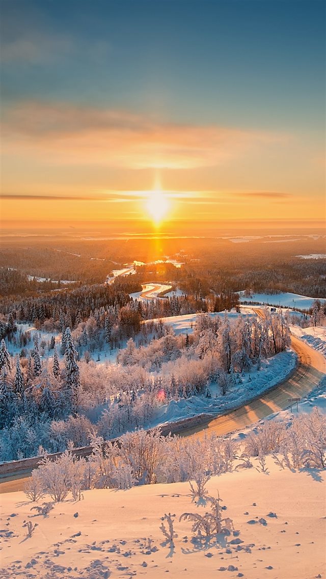 1080x1920 Belogorie Ural Winter Light Landscape - yellow iPhone 8 Wallpaper