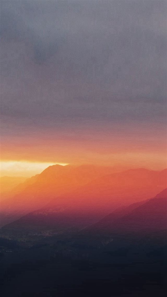 1080x1920 Mountain Sunset Cloud Nature - misty iPhone 8 Wallpaper