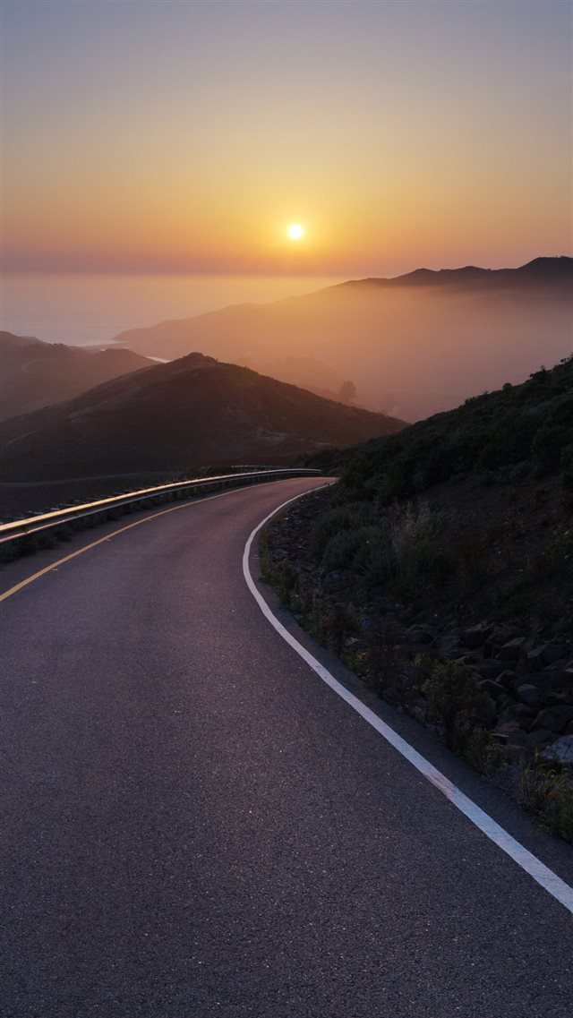1080x1920 Conzelman Road Sunset Turning Road Sea - road iPhone 8 Wallpaper