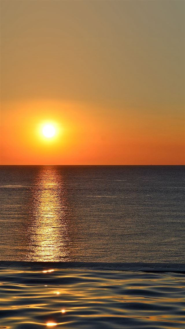 1080x1920 Sunset Sea Sky Nature - yellow iPhone 8 Wallpaper