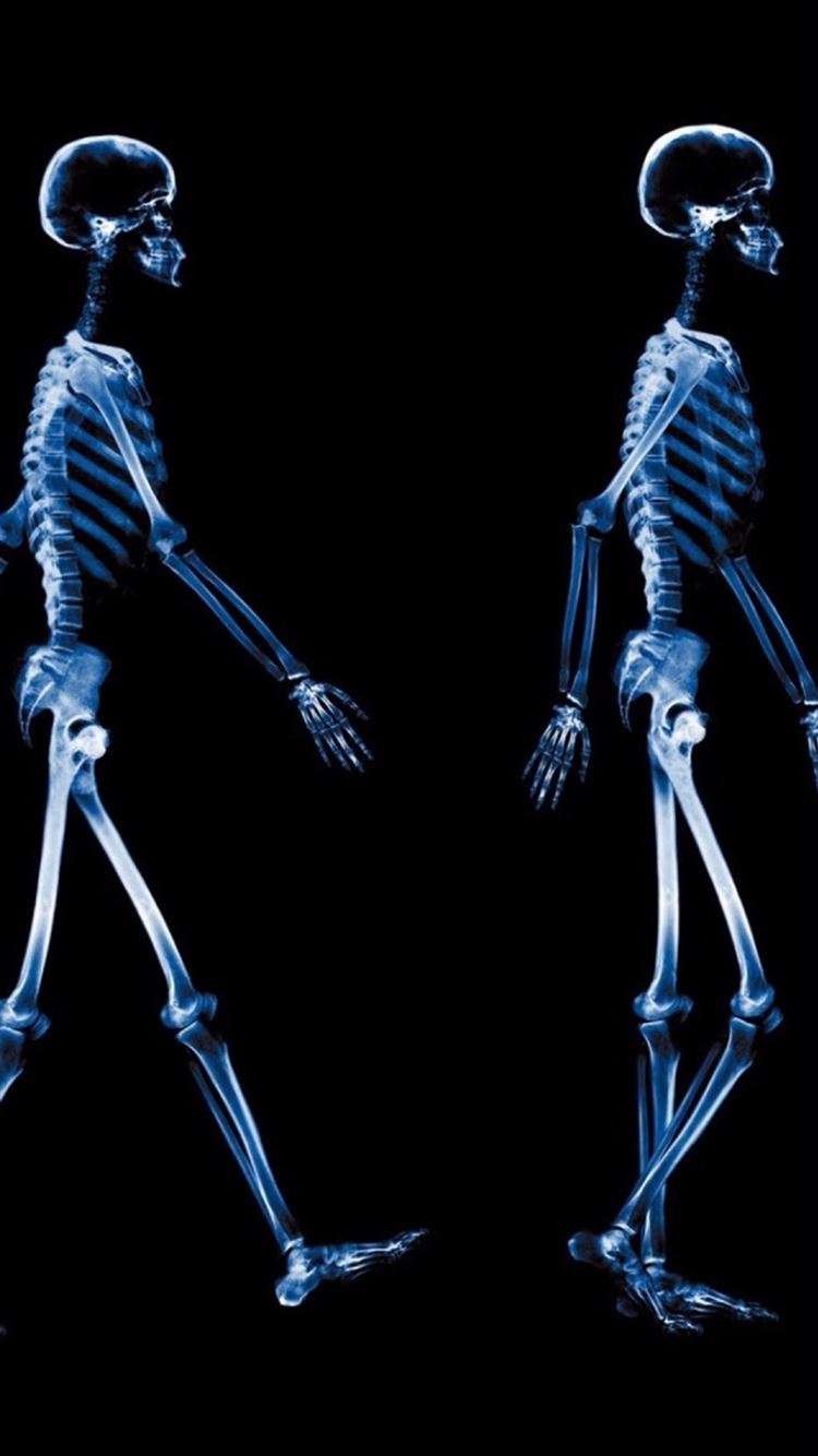 Abstract Xray Walking Human Skeleton Dark iPhone 8 Wallpapers Free Download