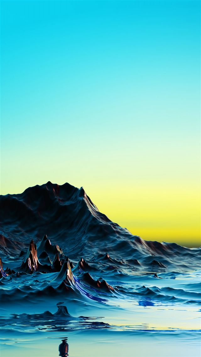 1080x1920 Pure Design Mountains Surface Landscape - yellow iPhone 8 Wallpaper