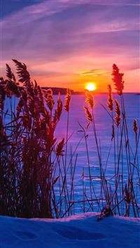 Winter Sunset  Snow wallpaper