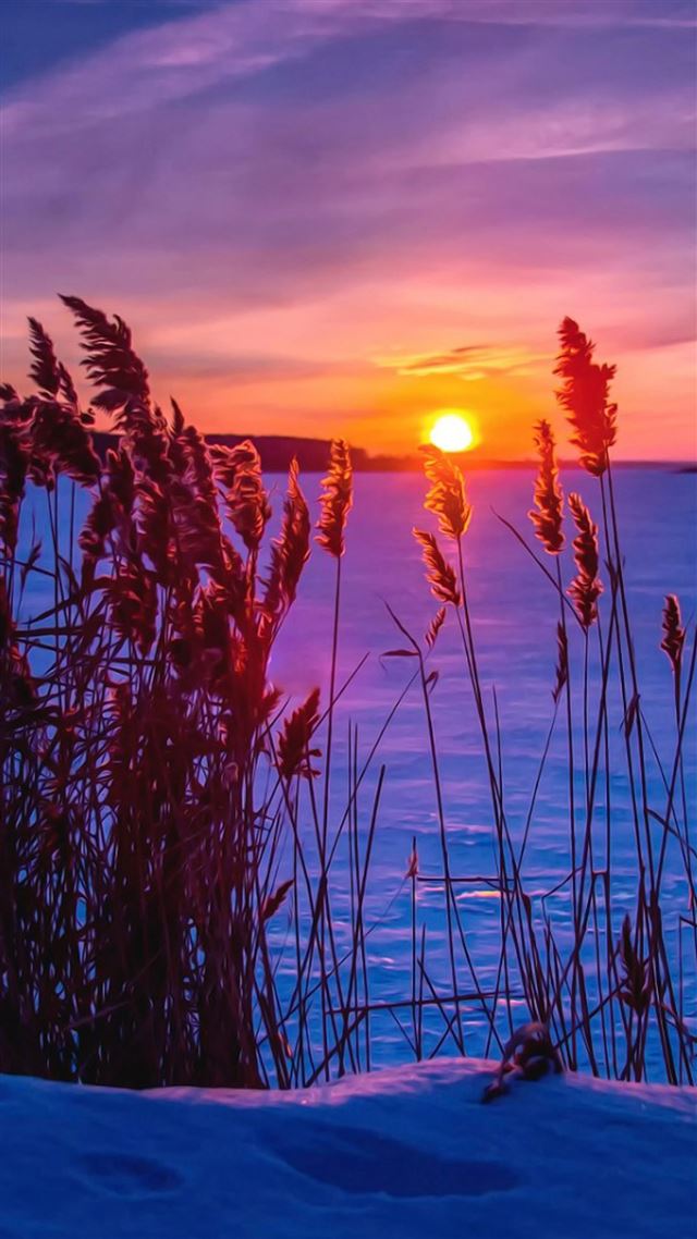 1080x1920 Winter Sunset  Snow - winter iPhone 8 Wallpaper