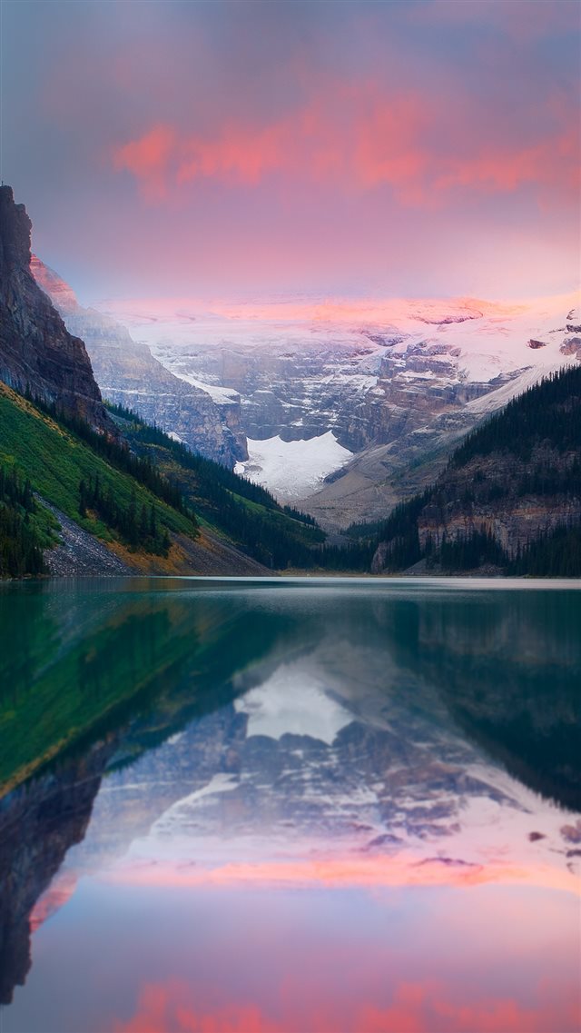1080x1920 Mountains Sunset Lake Sky Snow Peaks - sunny iPhone 8 Wallpaper