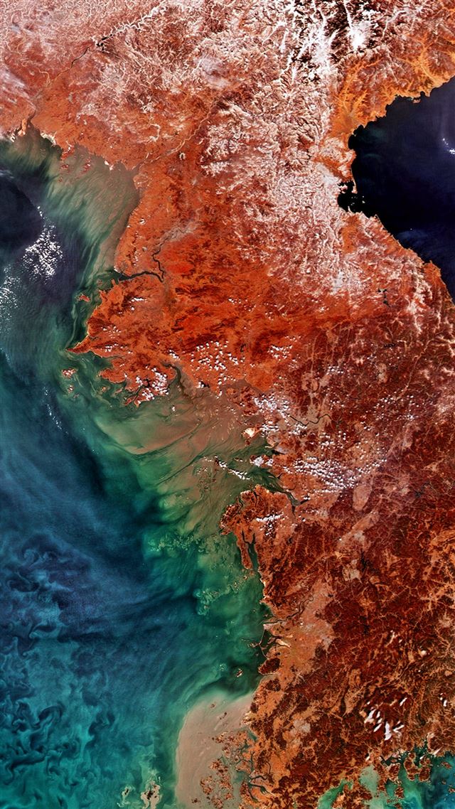 1080x1920 Yellow Sea Korea Corea Red Earthview Pattern - sea iPhone 8 Wallpaper