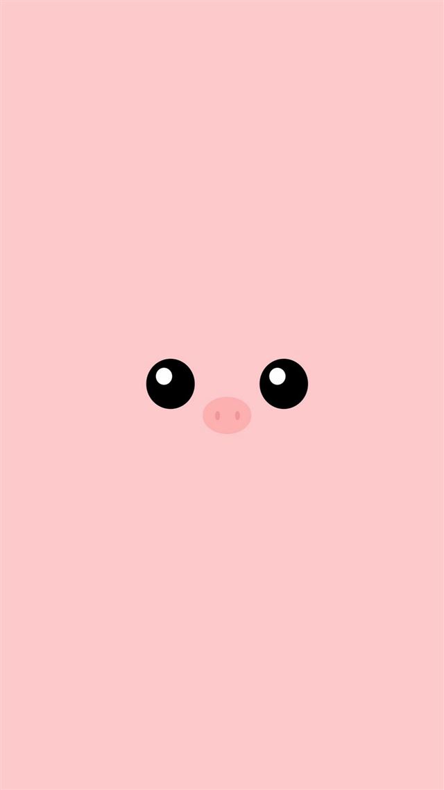 1080x1920 Minimal Pink Piggy Cute Eyes -  iPhone 8 Wallpaper