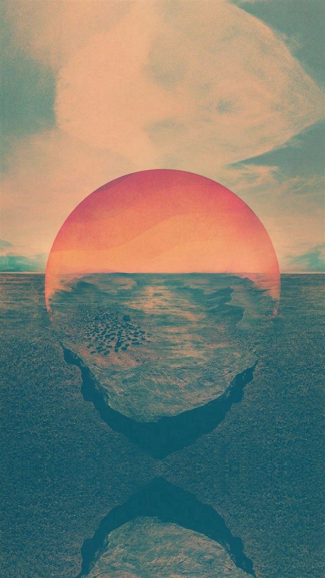 1080x1920 Tycho Art Sunset Green Red Art Retro - yellow iPhone 8 Wallpaper