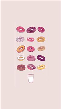 Delicious Donuts Milk Glass Illustration wallpaper