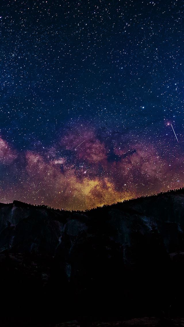 1080x1920 Aurora Star Night Sky Space Blue Mountain Dark - starry iPhone 8 Wallpaper